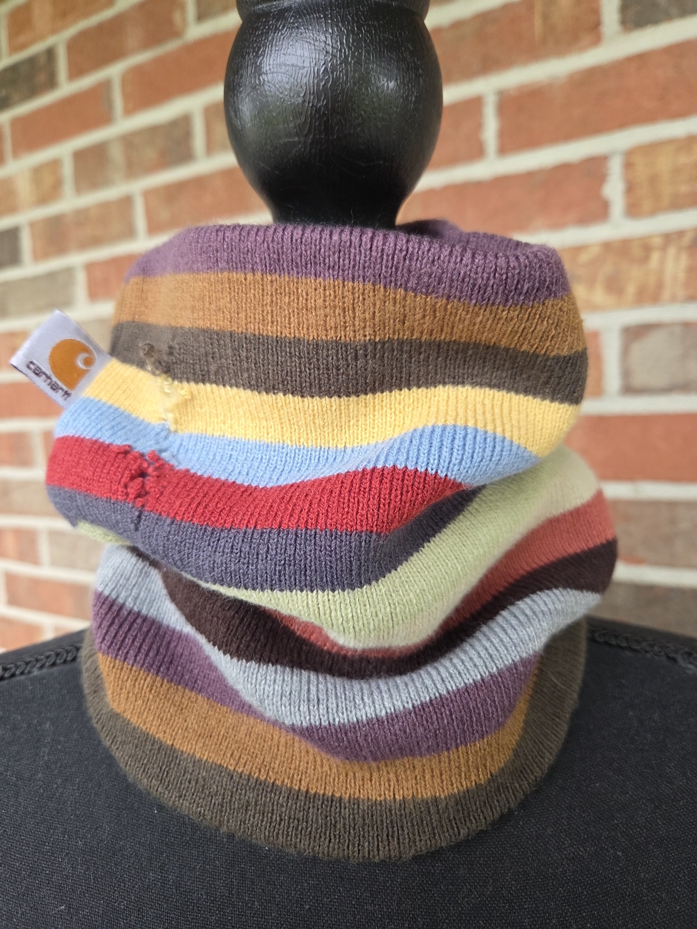 Y2k Distressed Unisex Carhartt Multicolor Stripe Neck Gaiter